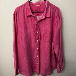 Tommy Bahama Men's Linen Coral Button-Down Shirt (XXL)